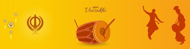 Vector illustration of happy baisakhi celebration vaisakhi also known as baisakhi festival
