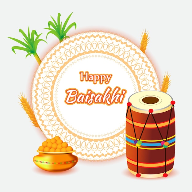 Vector illustration of Happy Baisakhi festival