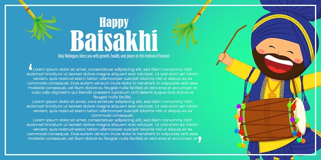 Vector illustration for happy baisakhi wishes