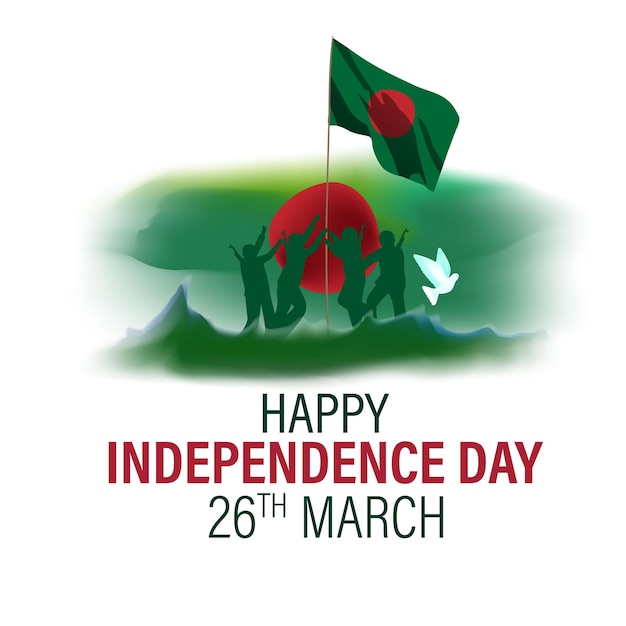 Vector illustration for happy bangladesh independence day