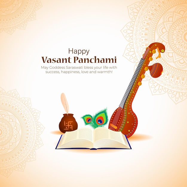 Vector illustration of Happy Basant Panchami background