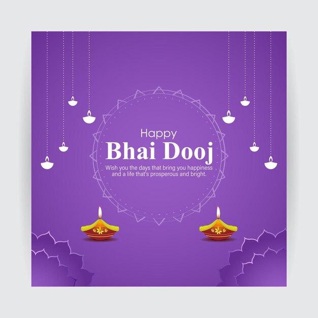 Vector vector illustration of happy bhai dooj social media feed template