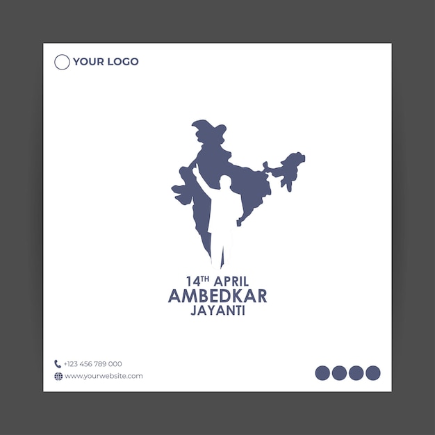 Vector illustration of Happy Bhimrao Ambedkar Jayanti social media story feed mockup template