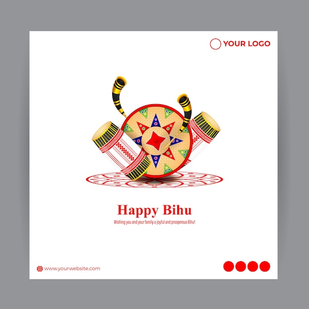 Vector illustration of Happy Bihu Assamese New Year Harvest festival