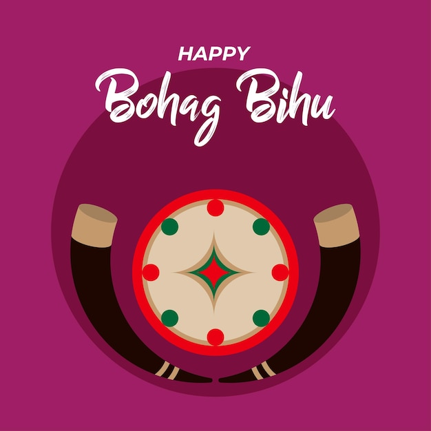 Vector vector illustration of happy bihu festival