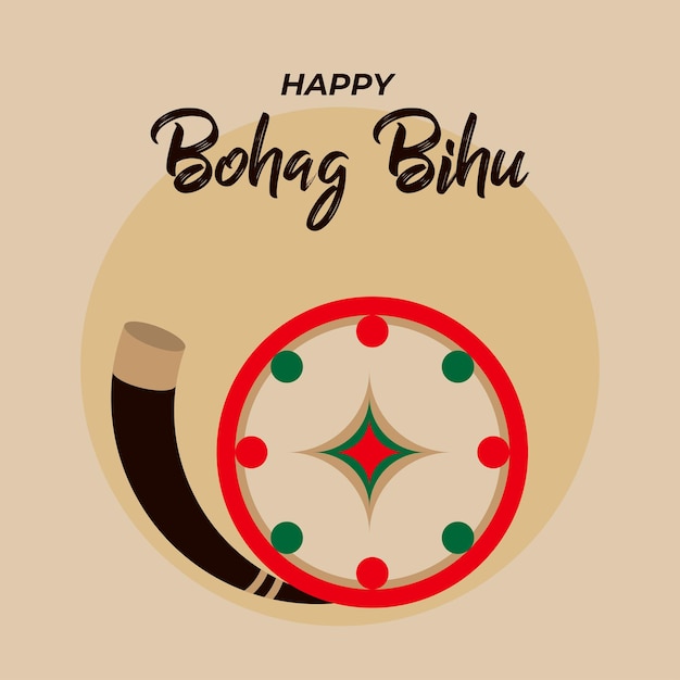 Vector vector illustration of happy bihu festival