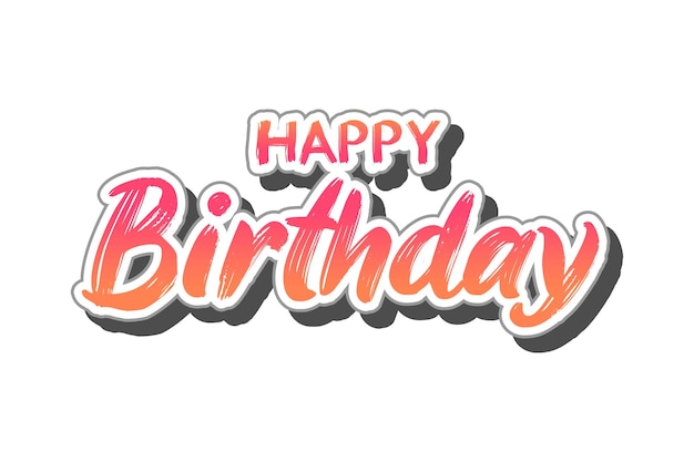 Vector illustration of Happy Birthday modern lettering on white background Typography design