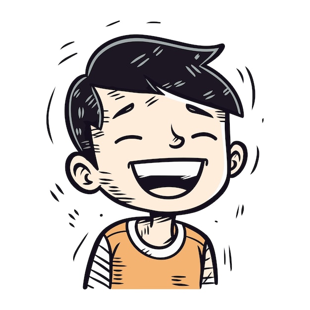 Vector vector illustration of a happy boy with a big smile on his face