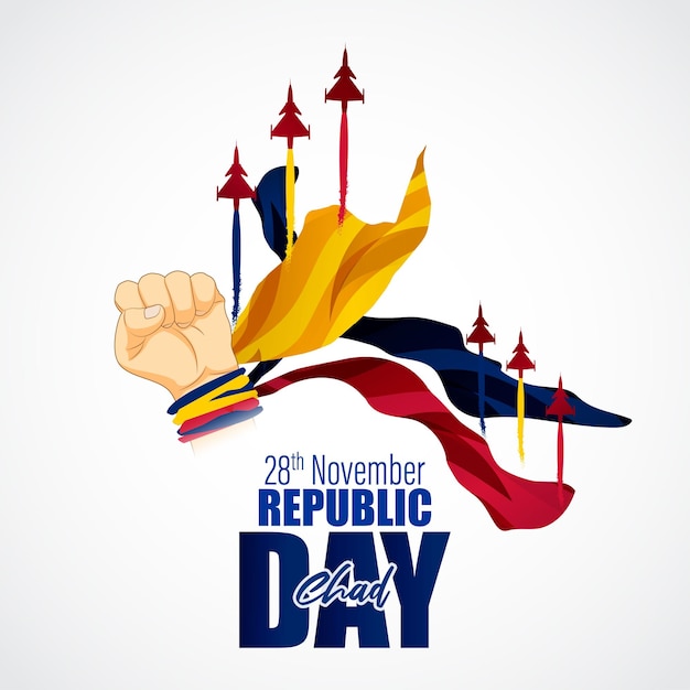 Vector vector illustration of happy chad republic day banner