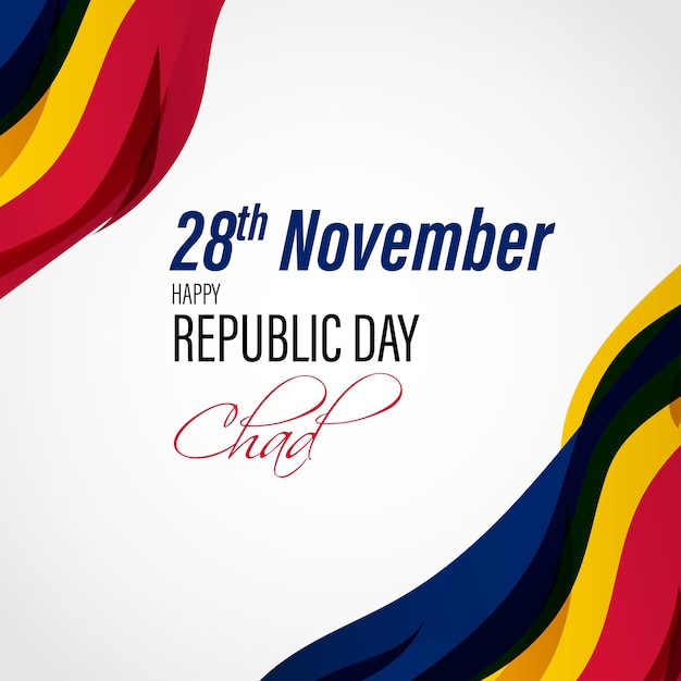 Vector vector illustration of happy chad republic day patriotic banner