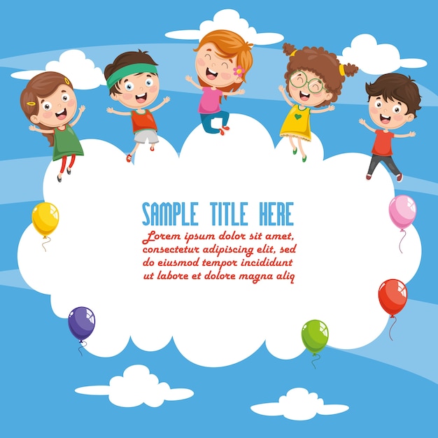 vector illustration of happy children
