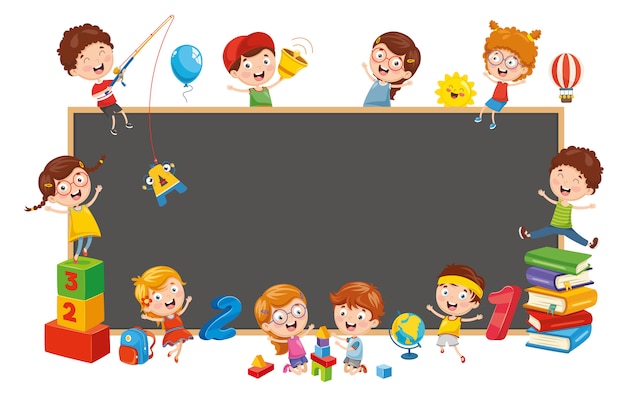 Vector illustration of happy children