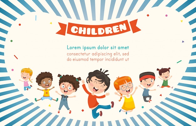 Vector Illustration Of Happy Children