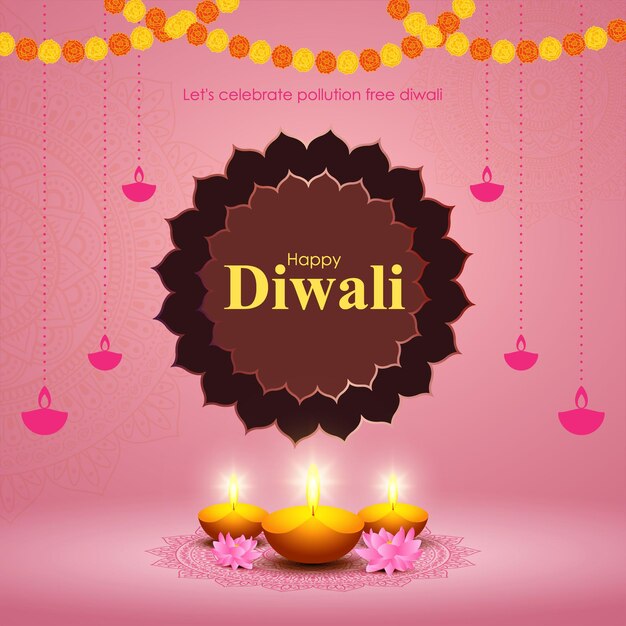 Vector vector illustration for happy diwali greeting