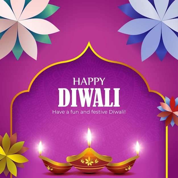 Vector vector illustration for happy diwali greeting