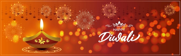 Vector illustration for happy diwali greeting