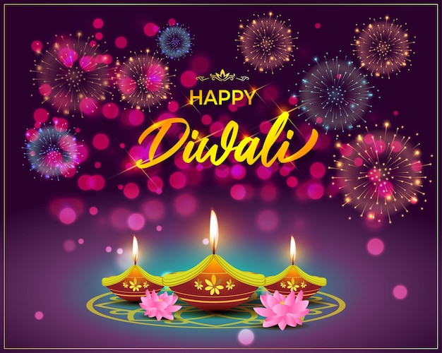 Vector illustration for Happy Diwali Indian festival greeting