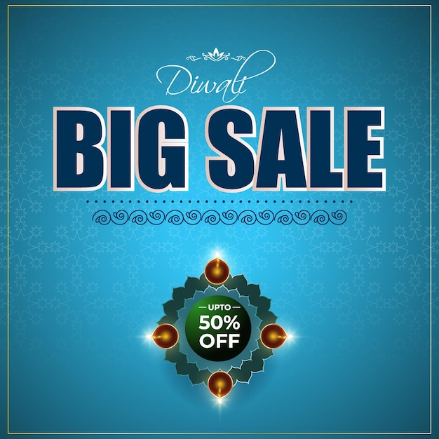 Vector illustration of Happy Diwali Sale banner template