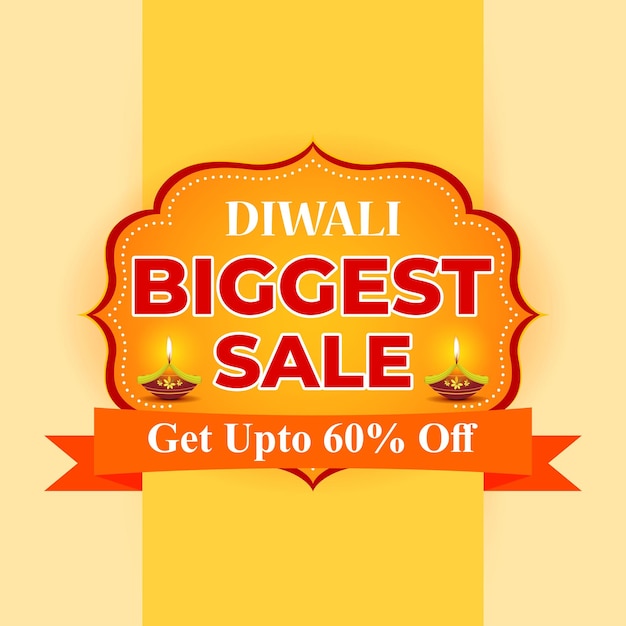 Векторная иллюстрация шаблона баннера Happy Diwali Sale