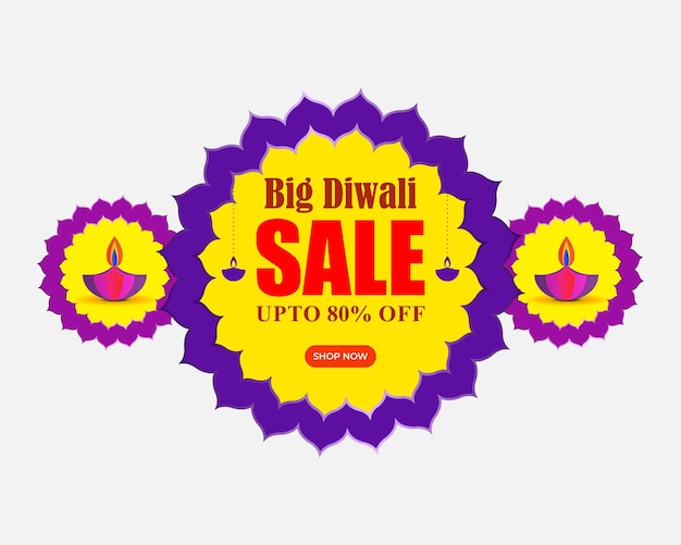 Векторная иллюстрация шаблона баннера Happy Diwali Sale