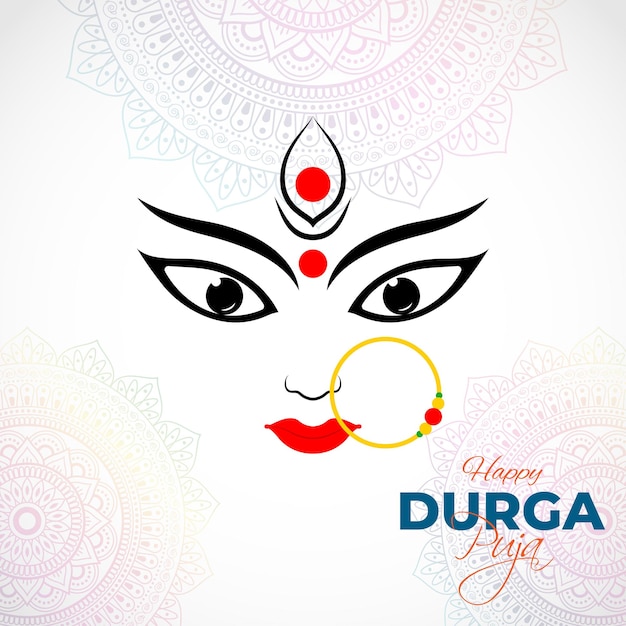 Vector Illustration of Happy Durga Puja Subh Navratri