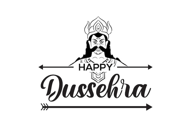 Vector illustration of happy dussehra festival of india