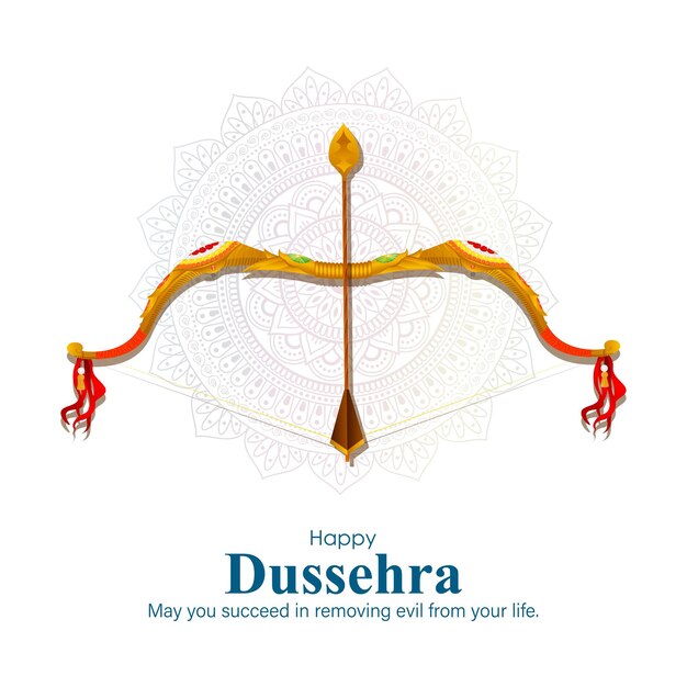 Vector illustration of happy dussehra greeting