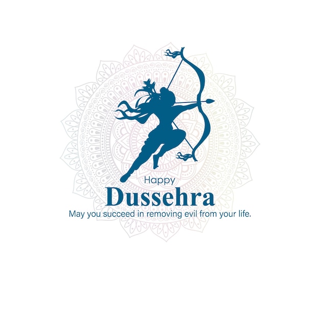 Vector illustration of happy dussehra greeting