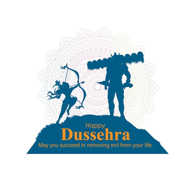 Vector vector illustration of happy dussehra greeting