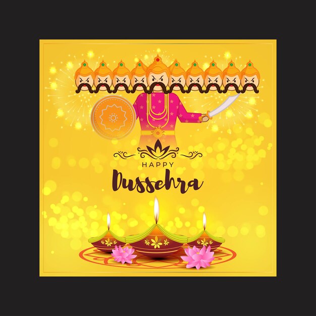 Vector illustration of Happy Dussehra greeting