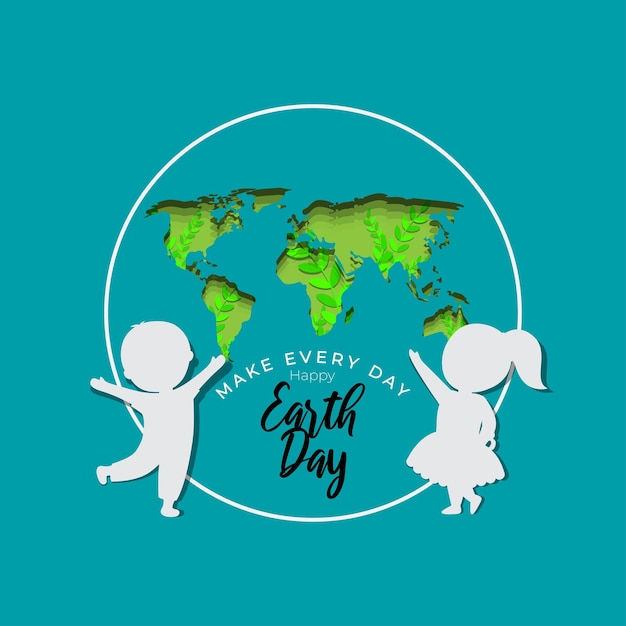 Illustrazione vettoriale di happy earth day