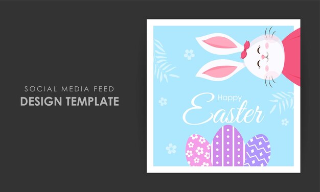 Illustrazione vettoriale del modello di mockup della storia di happy easter instagram