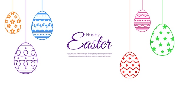 Vector illustration of Happy Easter wishes greeting banner