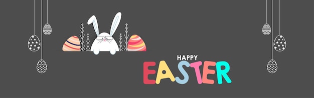 Vector illustration of Happy Easter wishes greeting