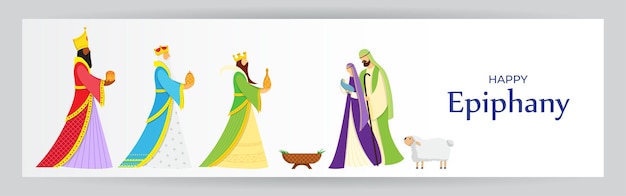 Vector illustration of Happy Epiphany greeting