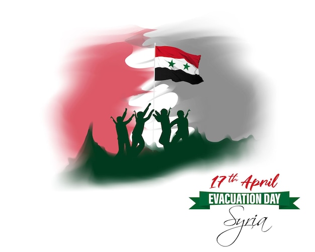 Vector illustration for happy evacuation day Syria