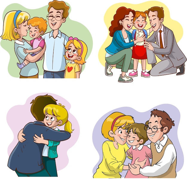 vector illustration of happy family