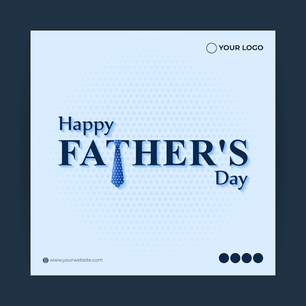 Vector illustration of Happy Father's Day 18 June social media feed story mockup template