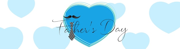 Vector vector illustration of happy fathers day calligraphy greeting card. hand lettering on heart shape.