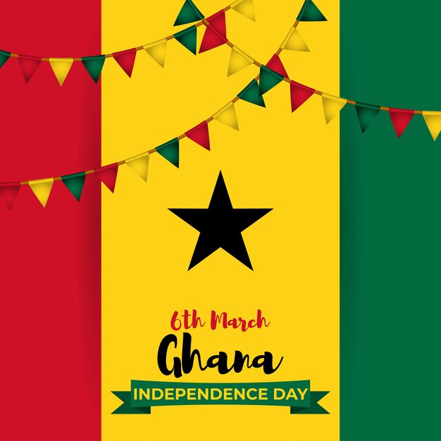 Vector illustration of Happy Ghana Independence Day