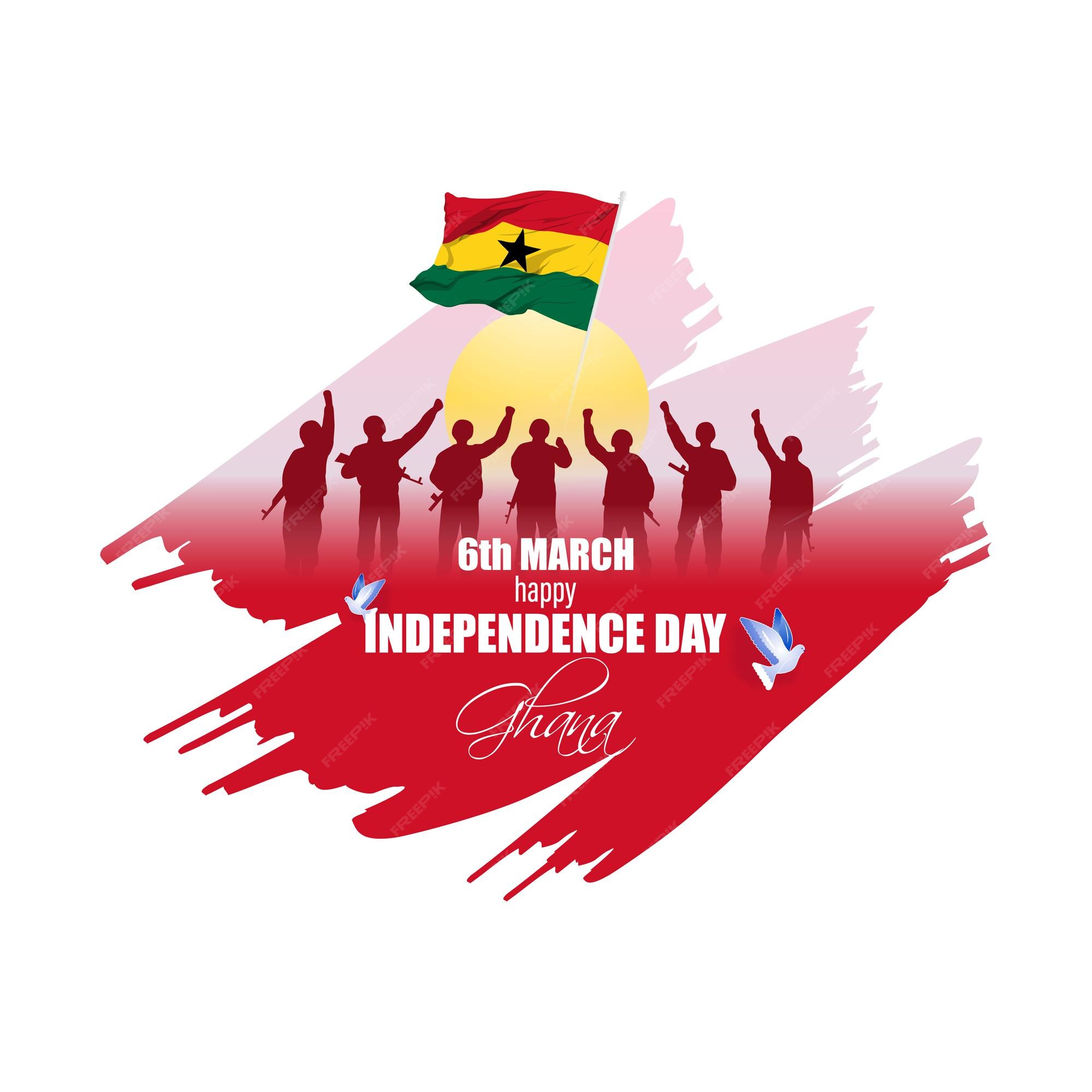 Premium Vector Vector illustration of happy ghana independence day