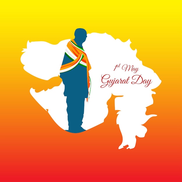 Vector illustration of Happy Gujarat Day greeting