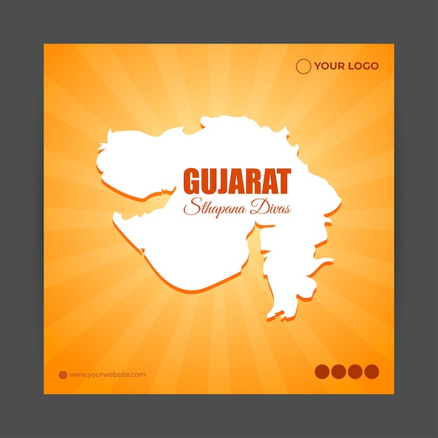 Vector illustration of Happy Gujarat Day greeting