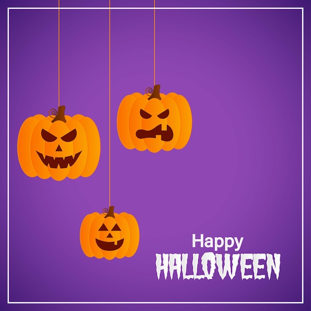 Vector illustration of happy halloween festival greeting