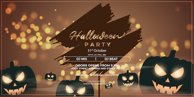 Vector illustration for happy halloween party template