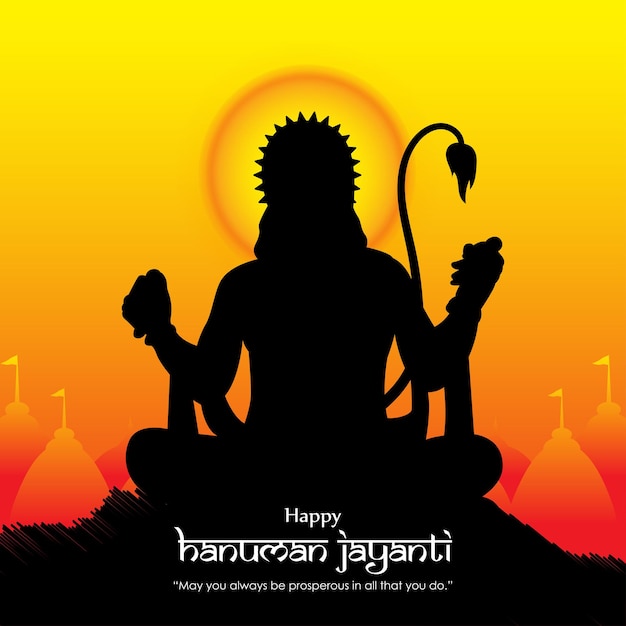 Vector illustration of Happy Hanuman Jayanti wishes greeting