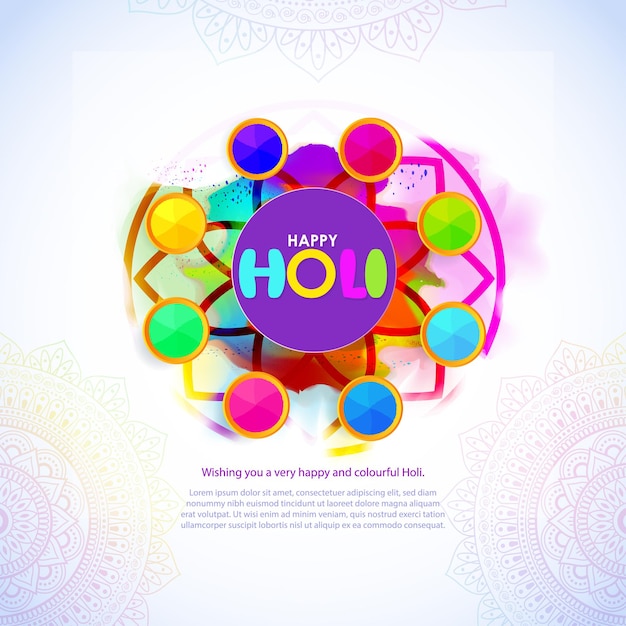 Vector illustration of Happy Holi festival greeting Festival of Colors