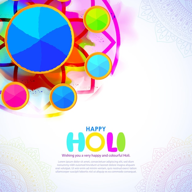 vector illustration of happy holi festival greeting festival of colors