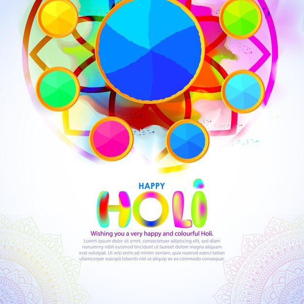 Vector illustration of Happy Holi festival greeting Festival of Colors