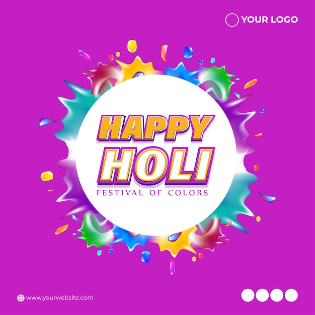Vector illustration of Happy Holi greeting Festival of Colors